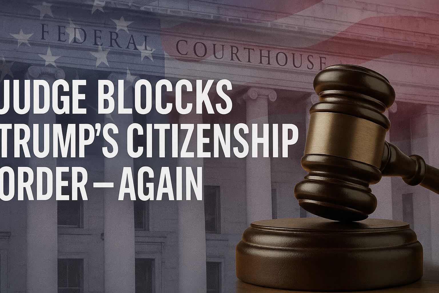 Federal Judge Halts Trump’s Birthright Citizenship Order Nationwide — Again.